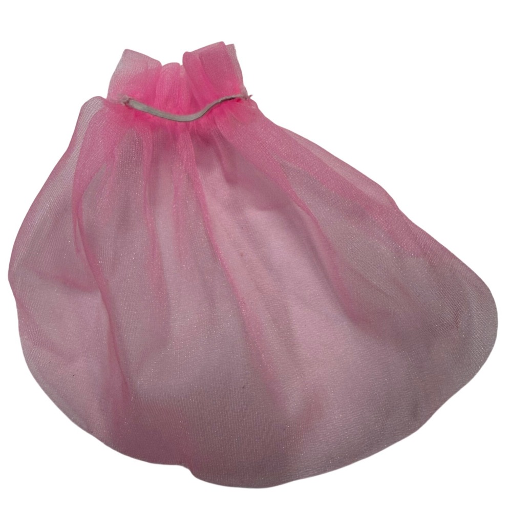 Pink Sheer Mesh Miniature Doll Tutu Skirt Small Plush Toy Accessory